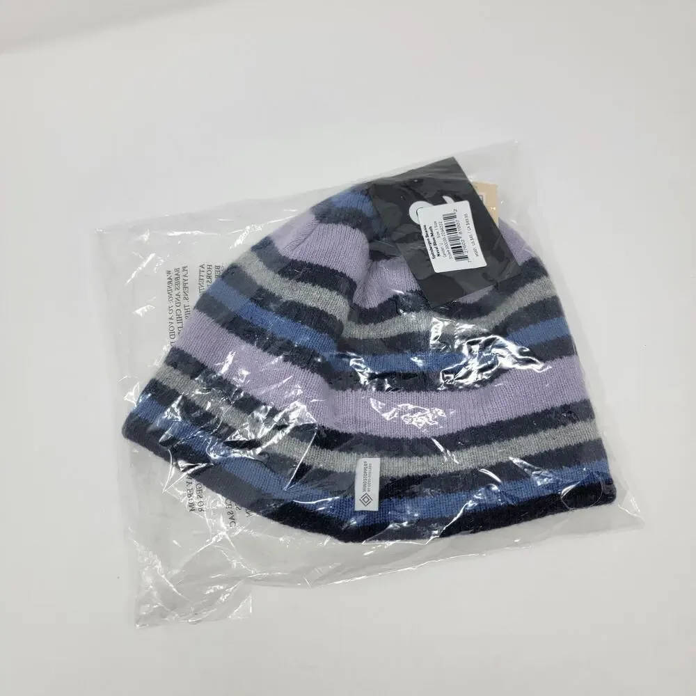 Outdoor Research Beanie Spitsbergen Windstopper Lambswool Knit Stripe Blue Gray